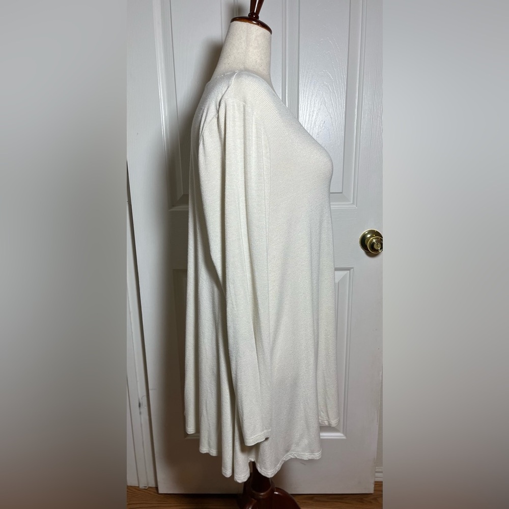 Lane Bryant Ivory Micro-Striped Swing Tunic Top โ Long Sleeve - Picture 6 of 11